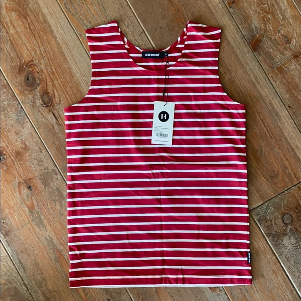 Beau Hudson burgundy stripe singlet